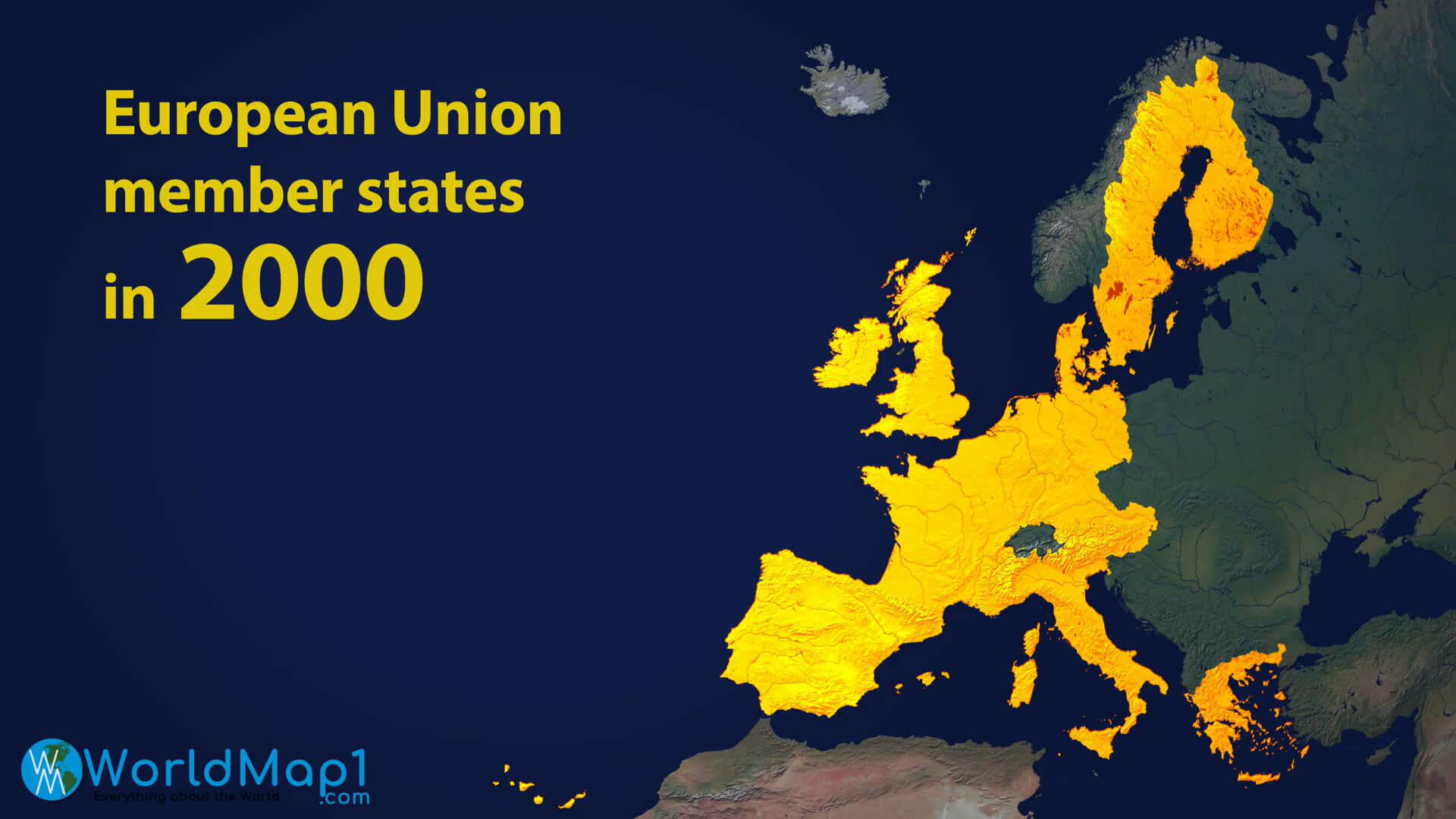 Carte des États membres de l'Union européenne en 2000